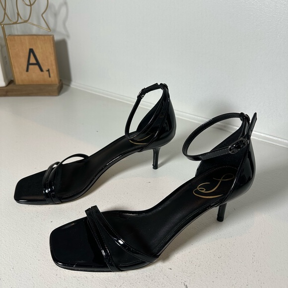 Sam Edelman Shoes - **SOLD**Sam Edelman Black Patent Ankle Strap Heels Women’s 8.5 Minimal Chic